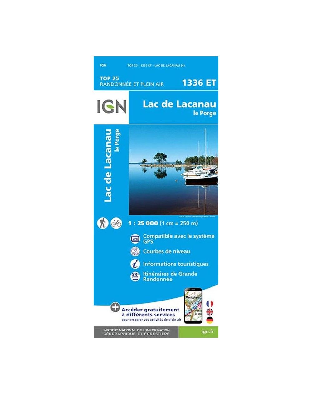 Carte IGN lac de Lacanau