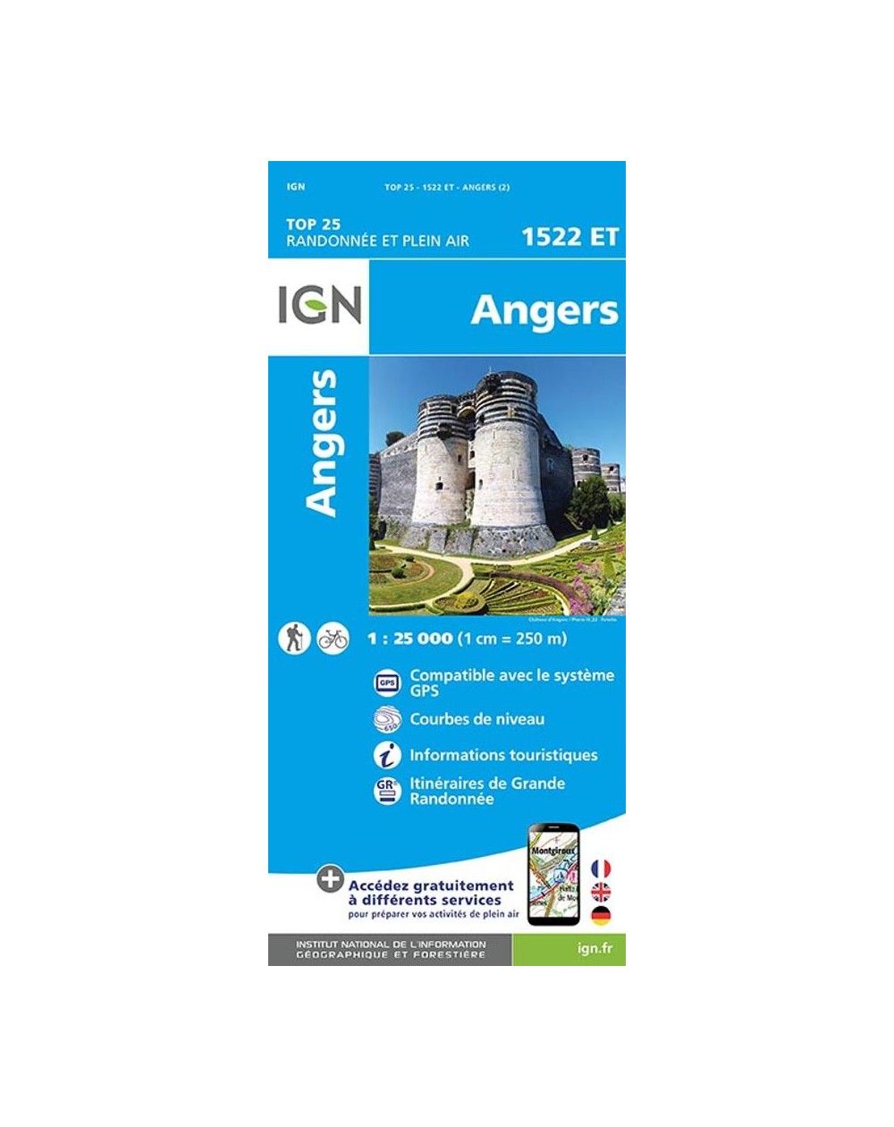 Carte IGN Angers 1522ET