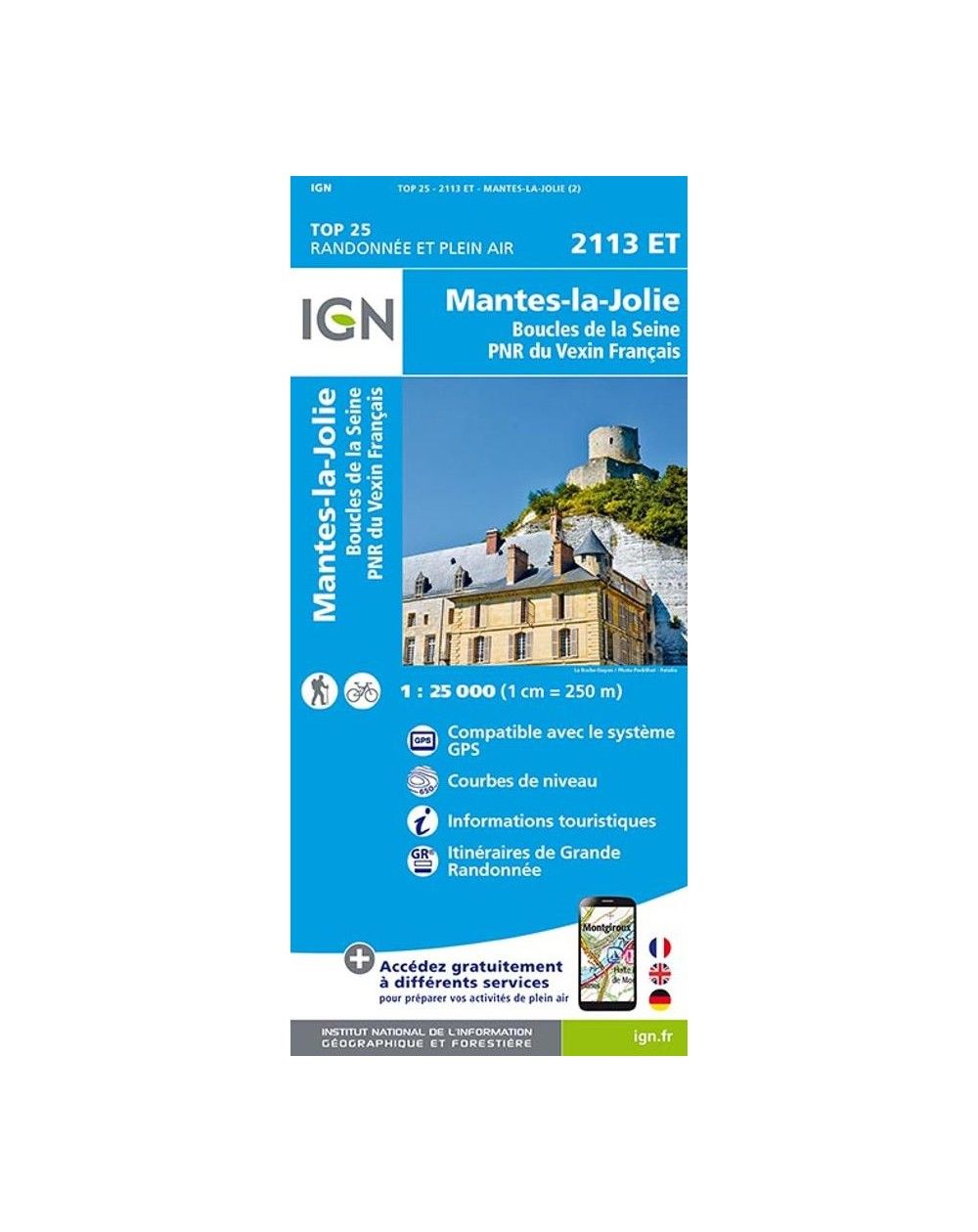 Carte IGN Mantes-la-Jolie 2113ET