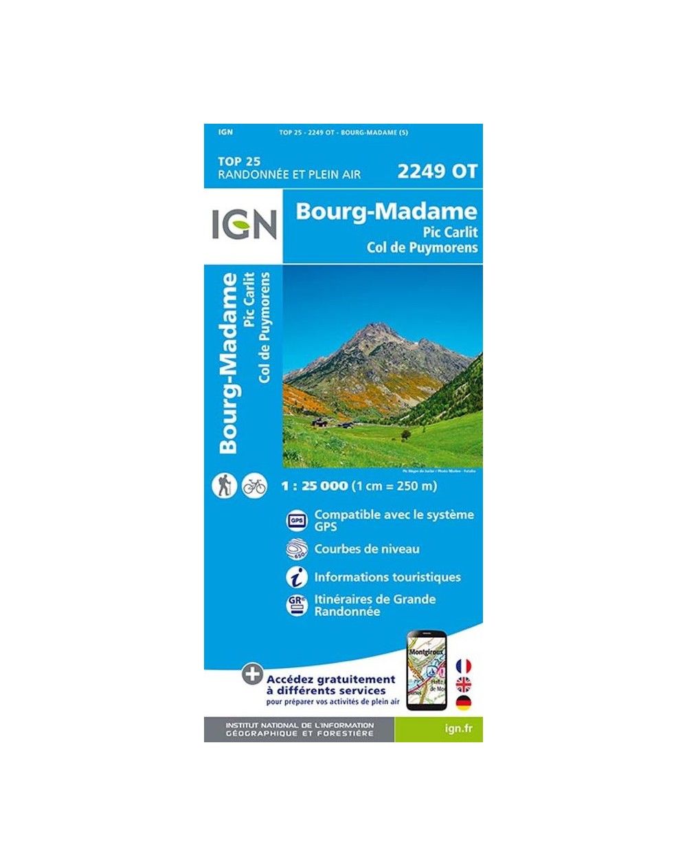 Carte IGN Bourg-Madame 2249OT