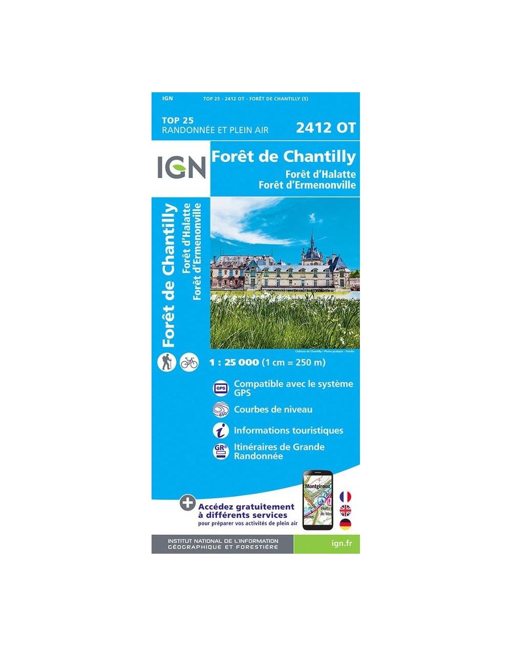 Carte IGN Forêt de Chantilly 2412OT
