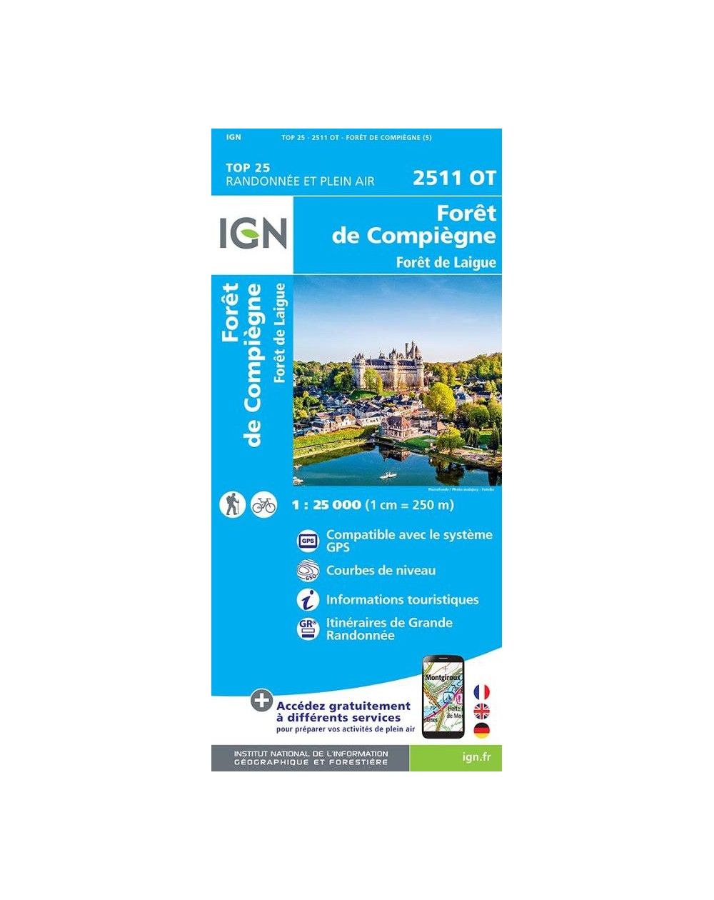 Carte IGN Forêt de Compiègne 2511OT