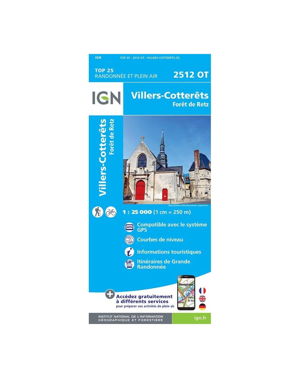 Carte IGN Villers-Cotterêts 2512OT