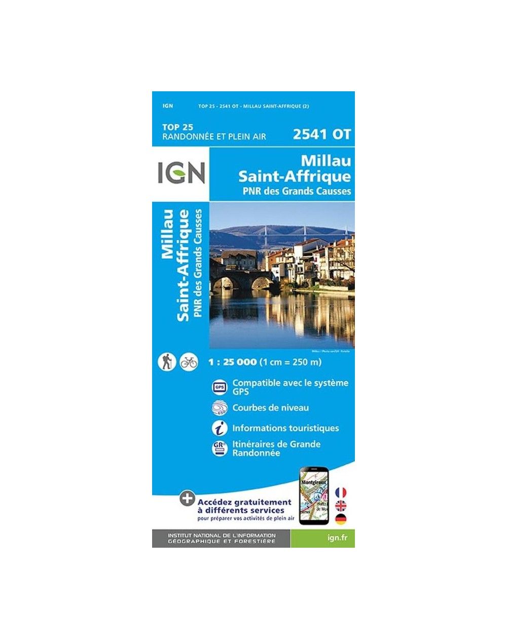 Carte IGN Millau Saint-Affrique 2541OT
