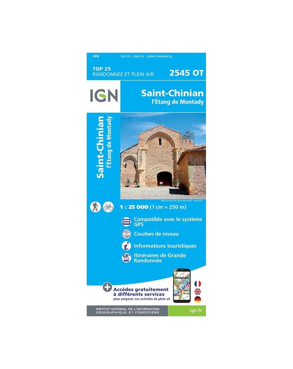 Carte IGN Saint-Chinian 2545OT