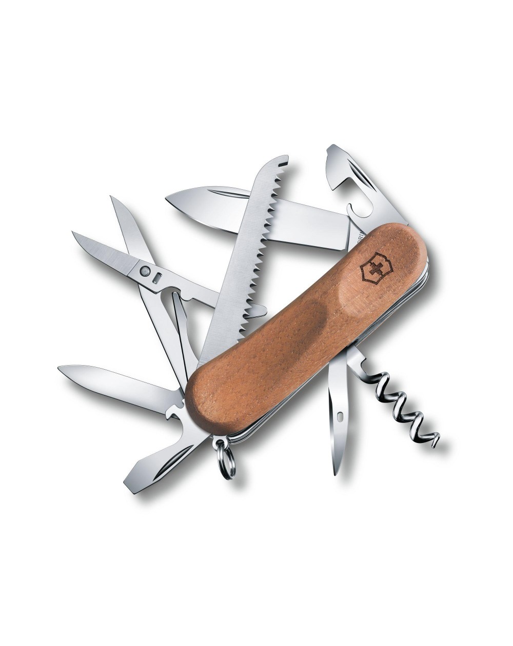 Couteau suisse Victorinox 13 fonctions avec manche en bois.