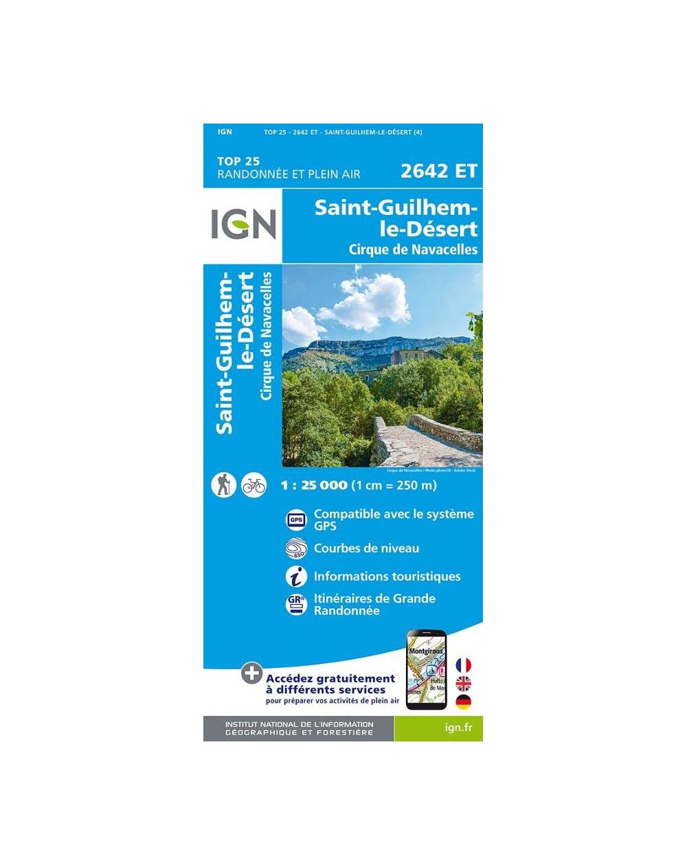 Carte IGN Saint-Guilhem le Désert 2642ET