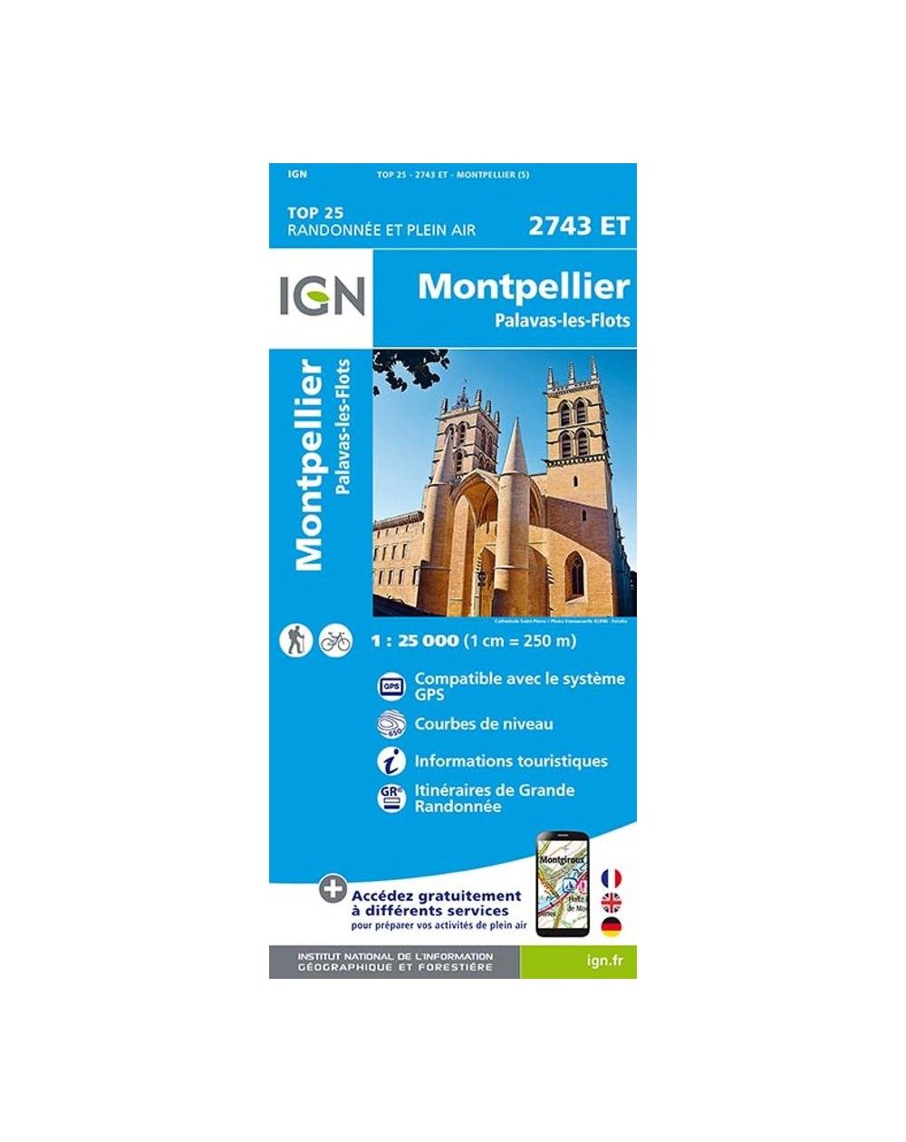 Carte IGN Montpellier 2743ET