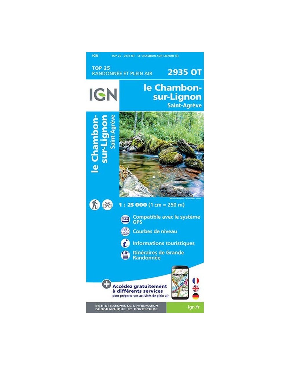 Carte IGN Le Chambon-sur-Lignon 2935OT
