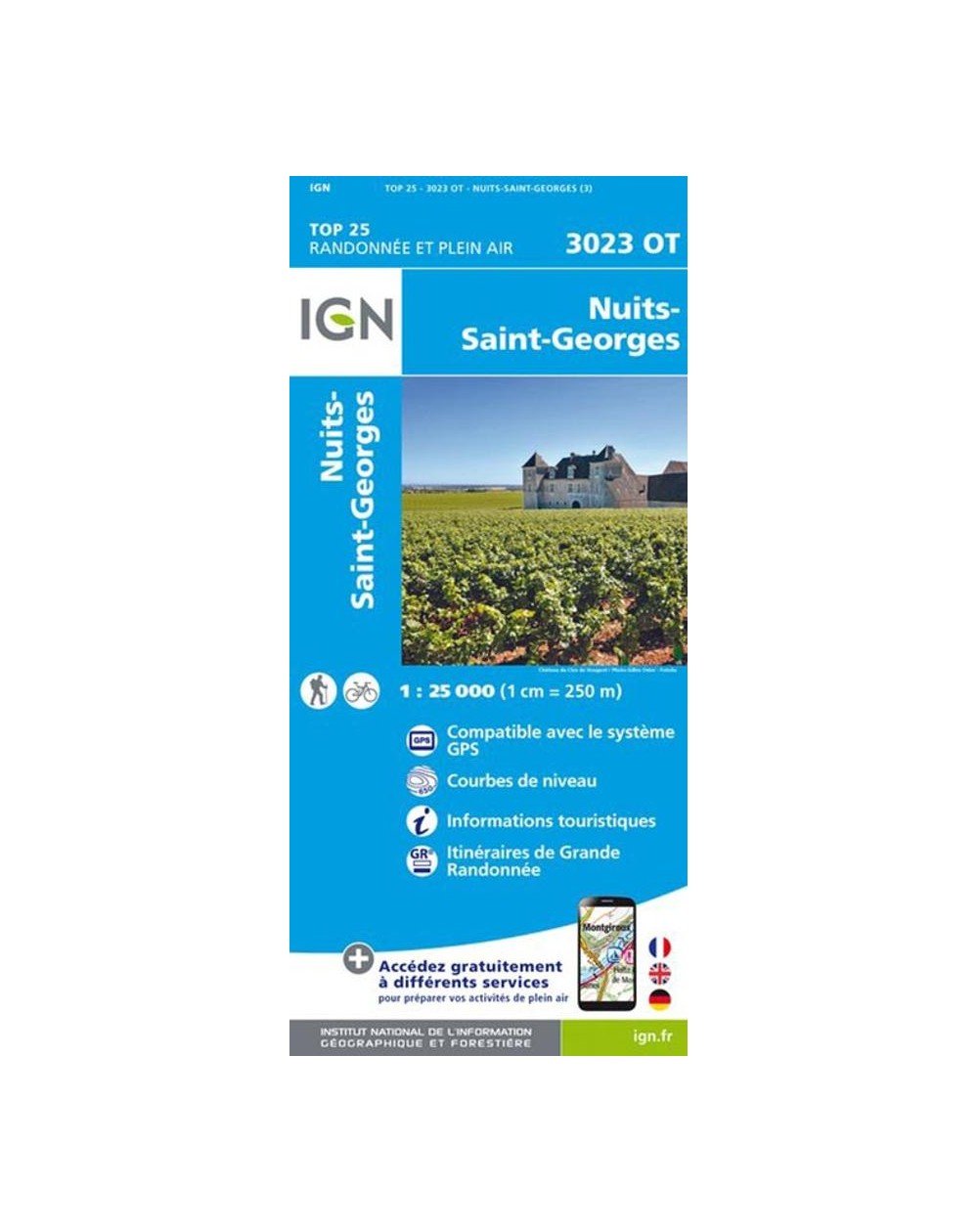 Carte IGN Nuits-Saint-Georges 3023OT