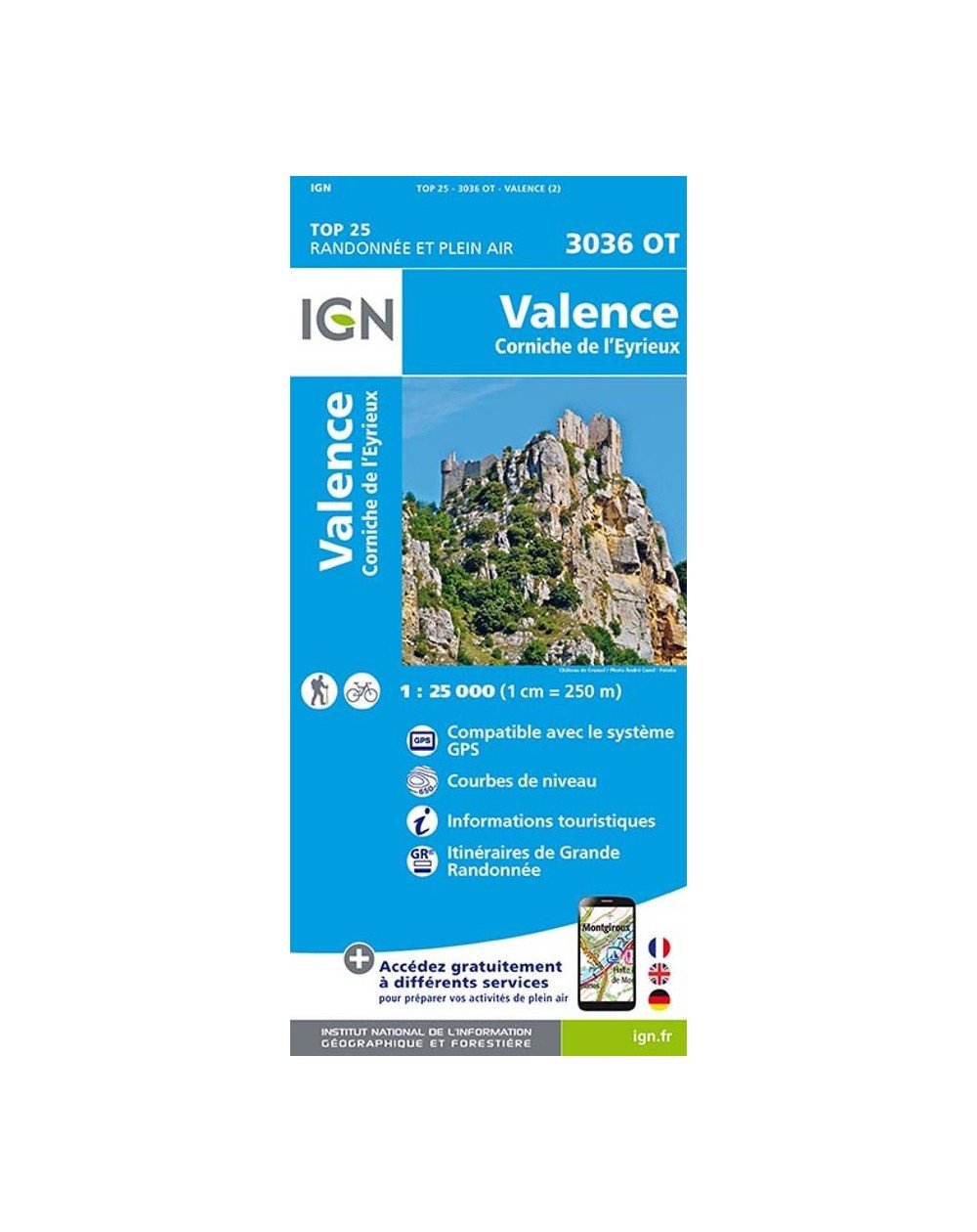 Carte IGN Valence 3036OT