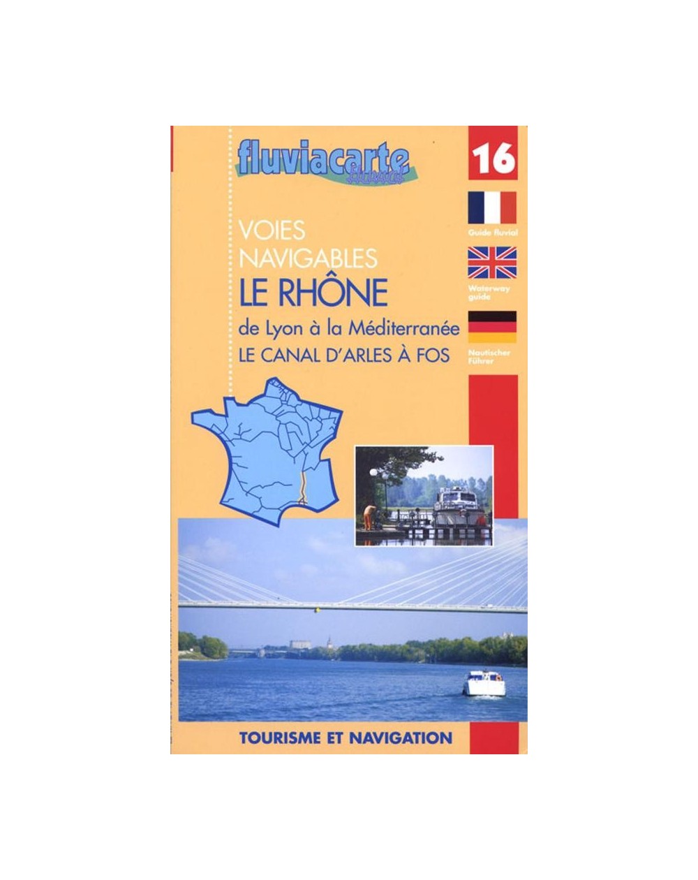 carte fluviacarte 16 - Lyon à la Méditerrannée - Canal d'Arles