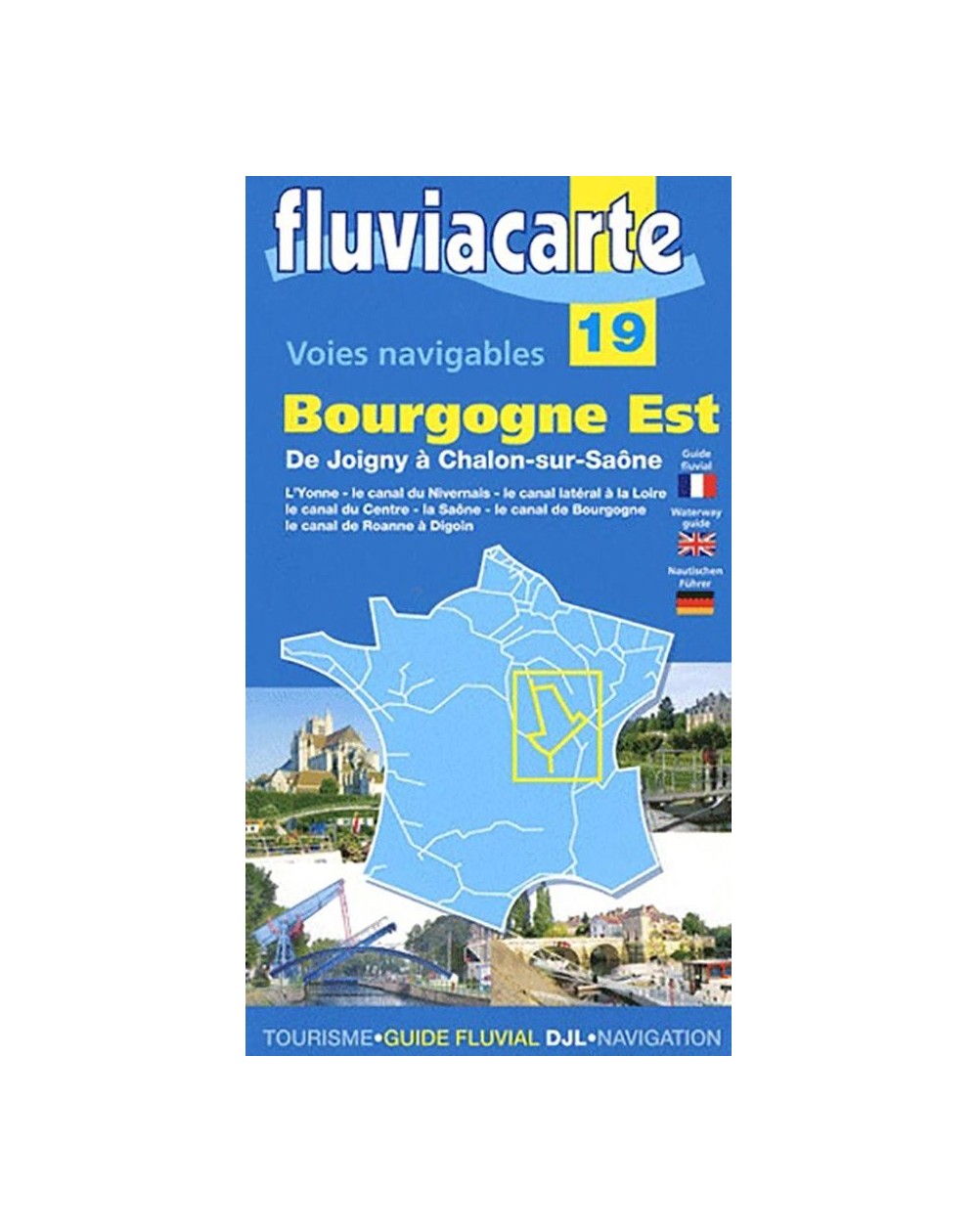 carte fluviacarte 19 - Canaux de Joigny à Chalon-sur-Saône