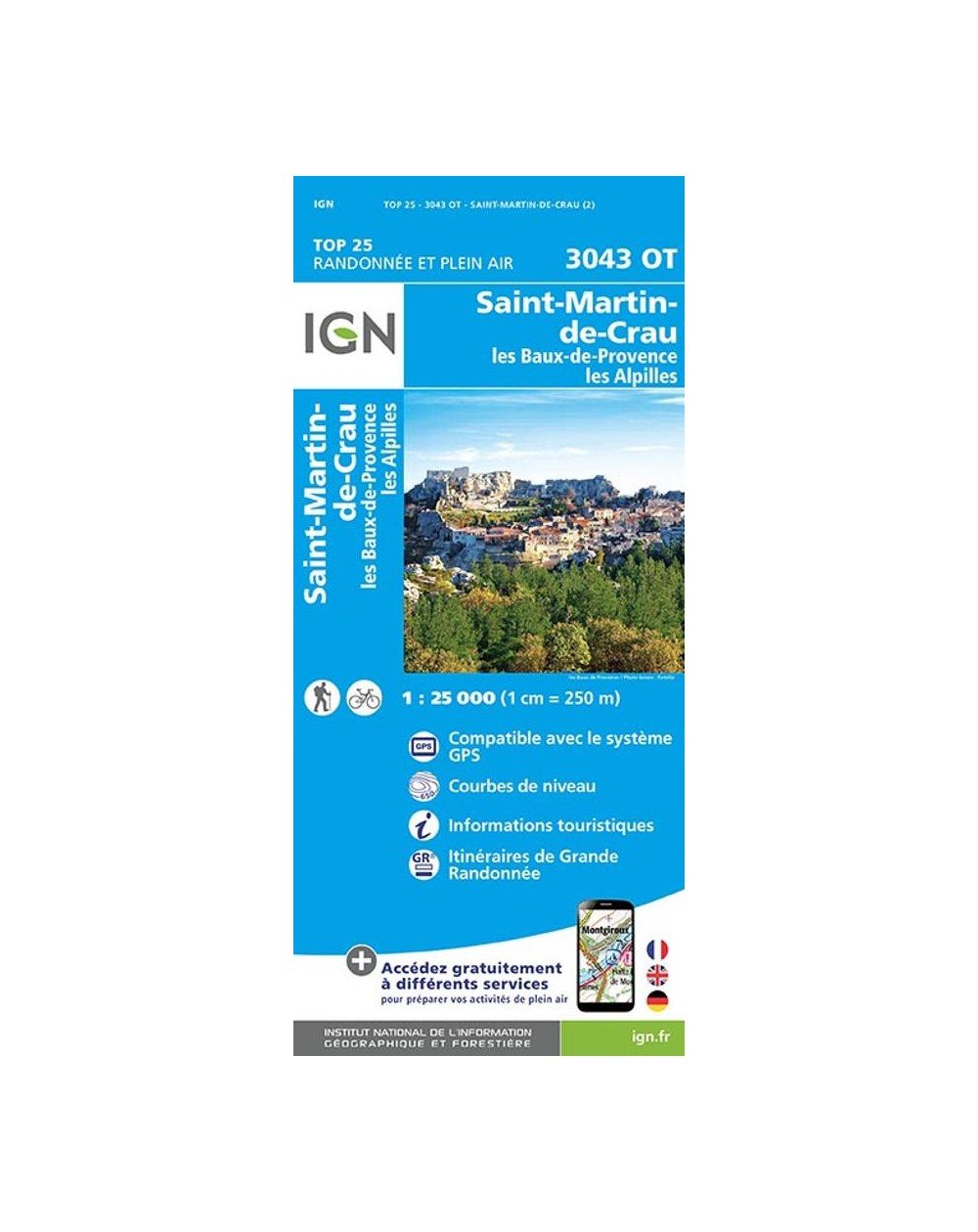 Carte IGN Saint-Martin-de-Crau 3043OT