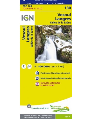Carte Ign N° 130 Vesoul Langres - Vallée De La Saône