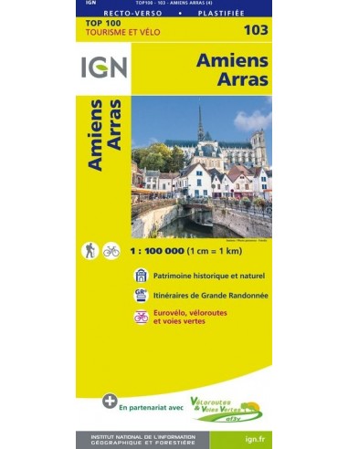 Carte Ign N° 103 Amiens Arras