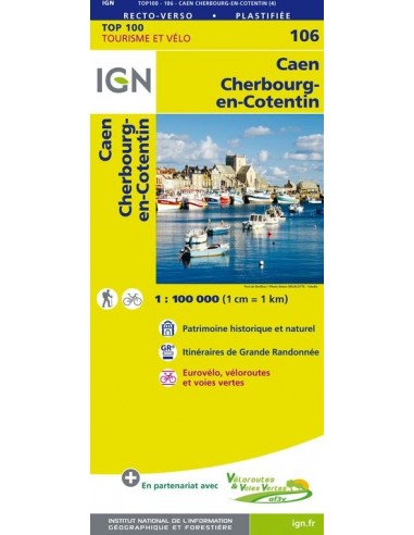 Carte Ign N° 106 Caen Cherbourg-En-Cotentin