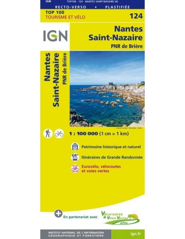 Carte Ign N° 124 Nantes Saint-Nazaire - Pnr De Brière