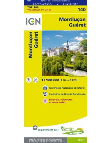 Carte Ign N° 140 Montluçon Guéret