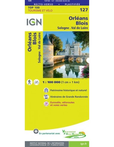 Carte Ign N° 127 Orleans Blois - Sologne Val De Loire