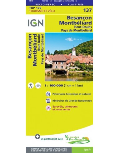 Carte Ign N° 137 Besancon Montbéliard - Haut-Doubs Pays De Montbéliard
