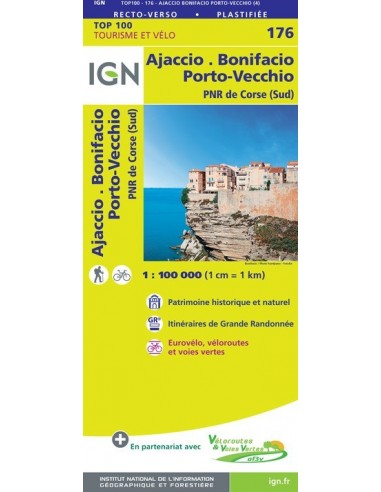 Carte Ign N° 176 Ajaccio Bonifacio Porto-Vecchio - Pnr De Corse (Sud)