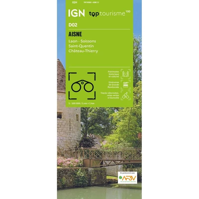 Carte IGN Aisne TOP100D02 – TOP 100
