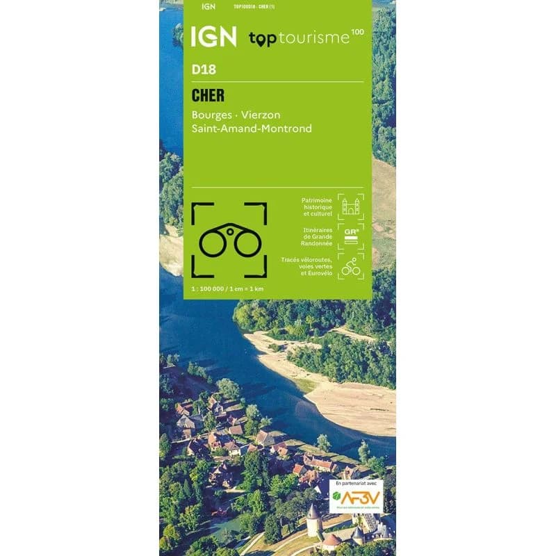 Carte IGN Cher TOP100D18 – TOP 100