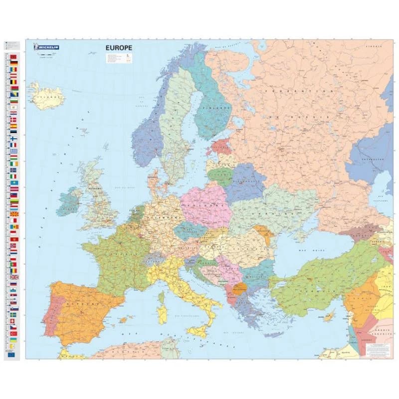 Carte murale Europe politique plastifiée Michelin, 100 × 122 cm