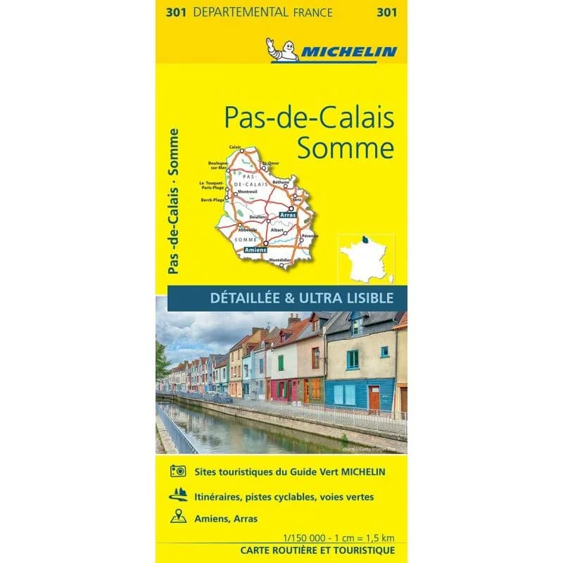 Carte Michelin 301 Pas-de-Calais et Somme
