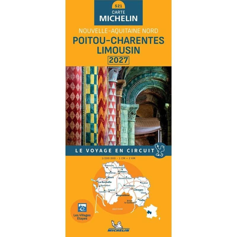 Carte Michelin 521 Poitou-Charentes Limousin 2027