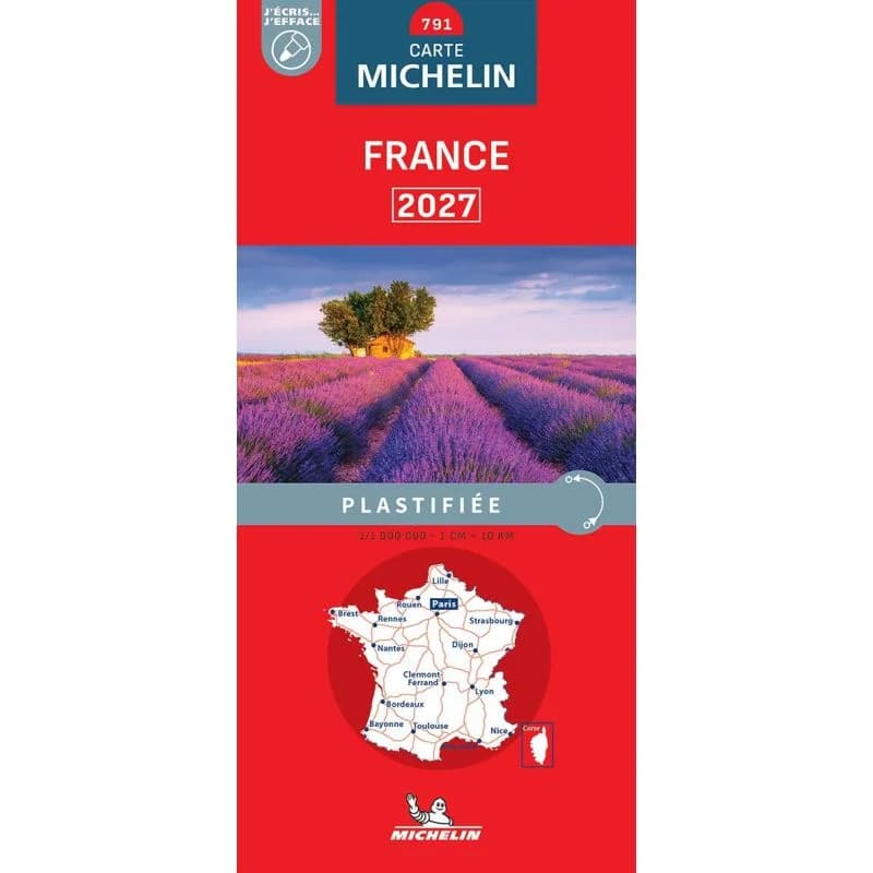 Carte de France plastifiée Michelin 791, édition 2027
