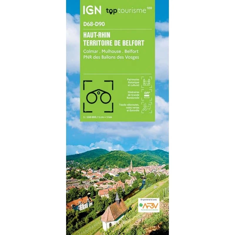 Carte IGN Haut-Rhin TOP100D68 – TOP 100