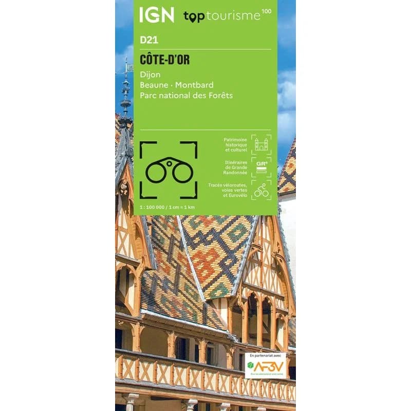 Carte IGN Côte-d'Or TOP100D21 – TOP 100