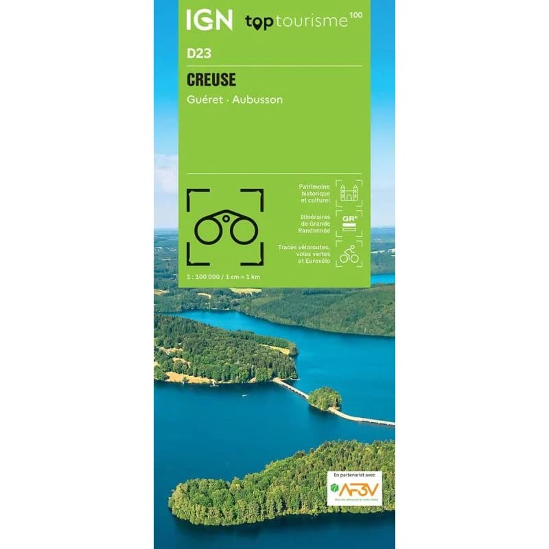 Carte IGN Creuse TOP100D23 – TOP 100