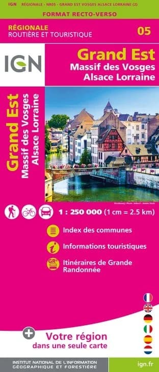 Carte IGN NR05 - Nr05 Grand Est Massif Des Vosges Alsace Lorraine - Recto / Verso