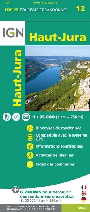 Carte Tourisme Haut-Jura IGN Top 75