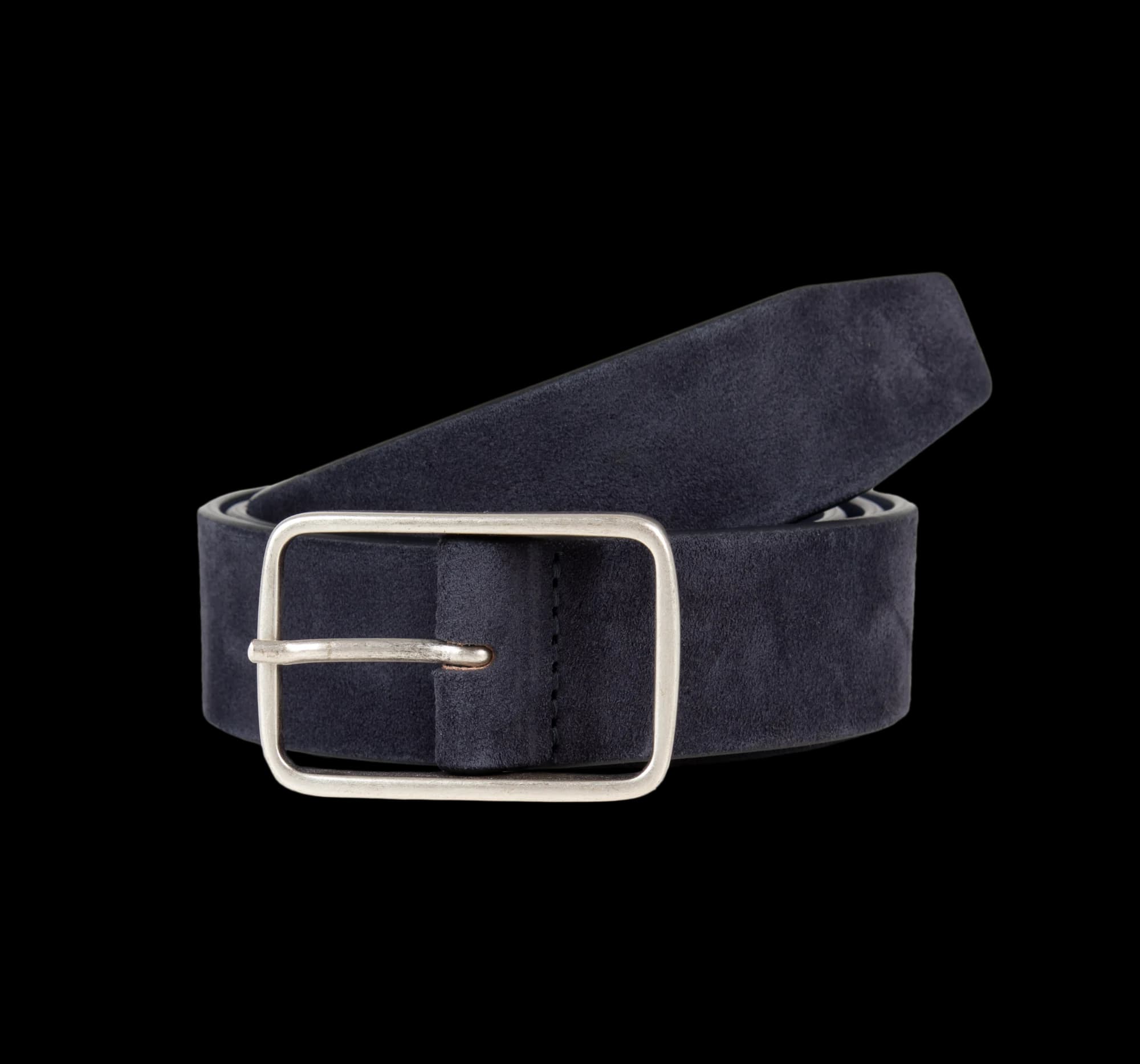 Ceinture cuir velours homme — Deep Navy