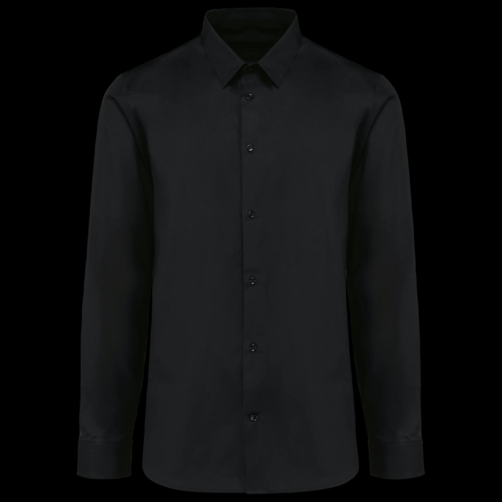 Chemise popeline manches longues homme — Black