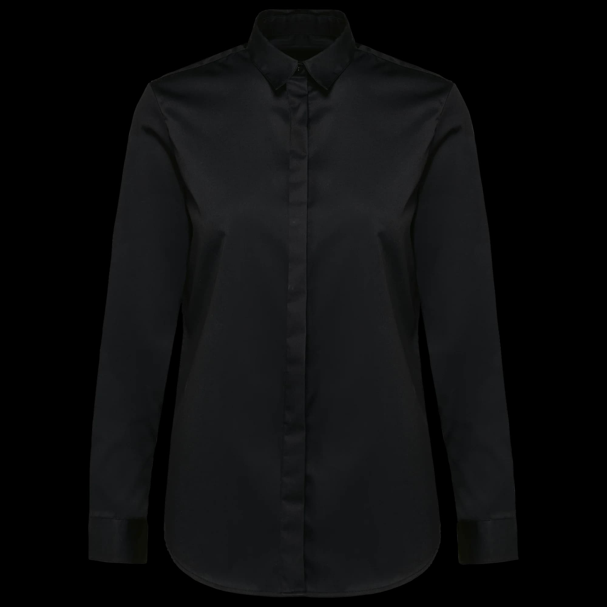Chemise twill manches longues femme — Black