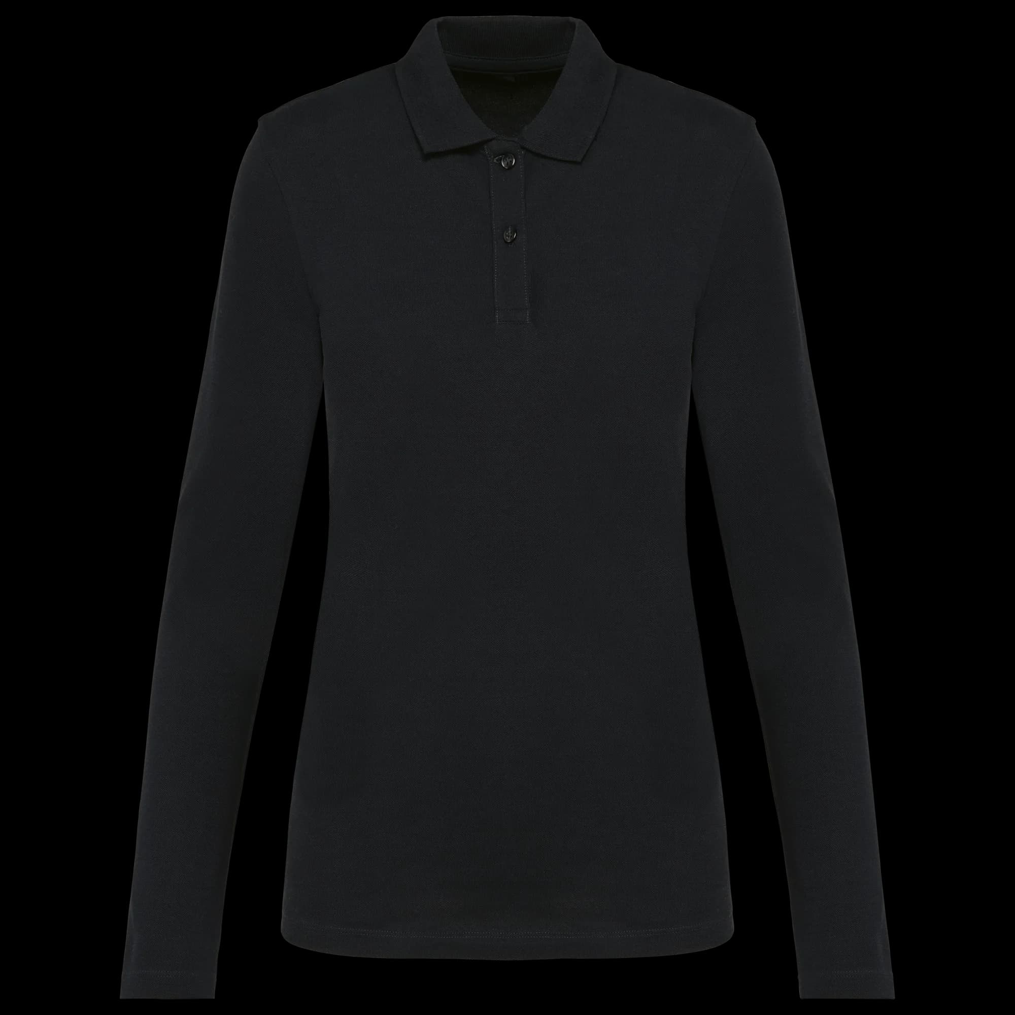 Polo Supima® manches longues femme — Black