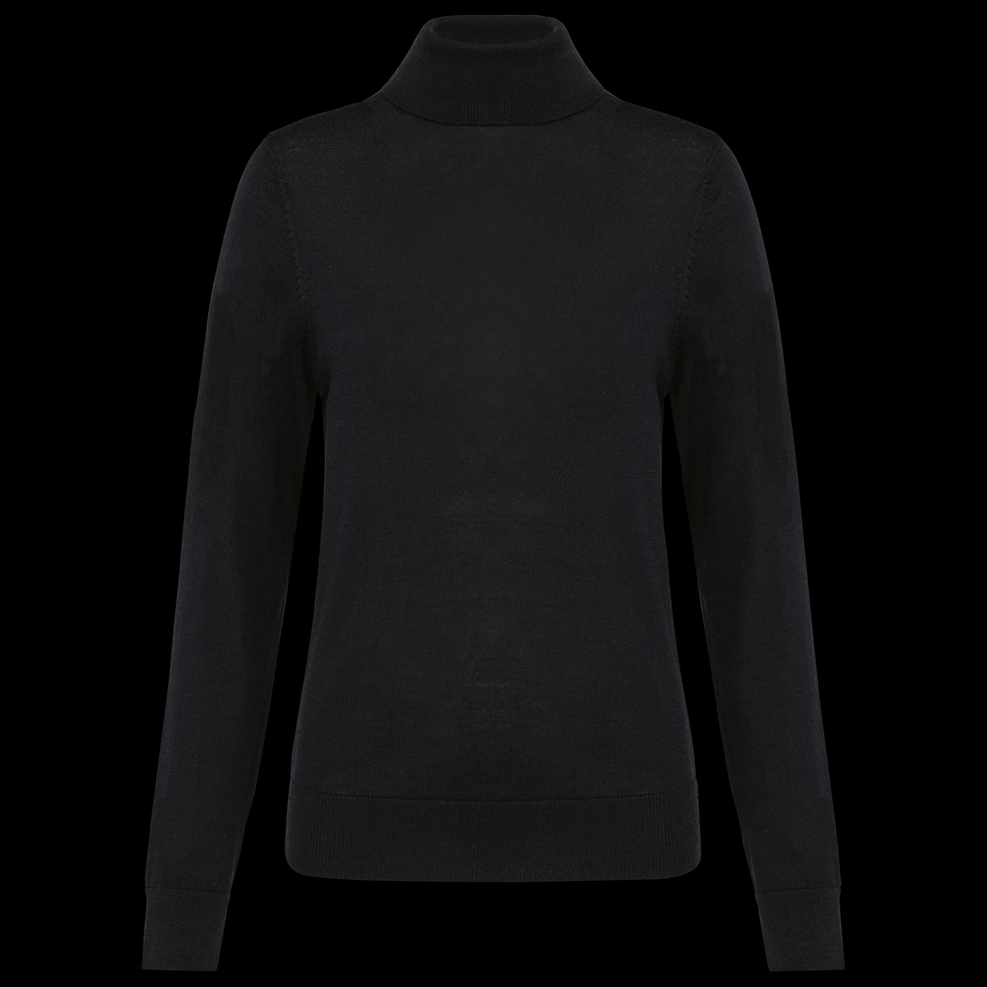 Pull Mérinos col roulé femme — Black