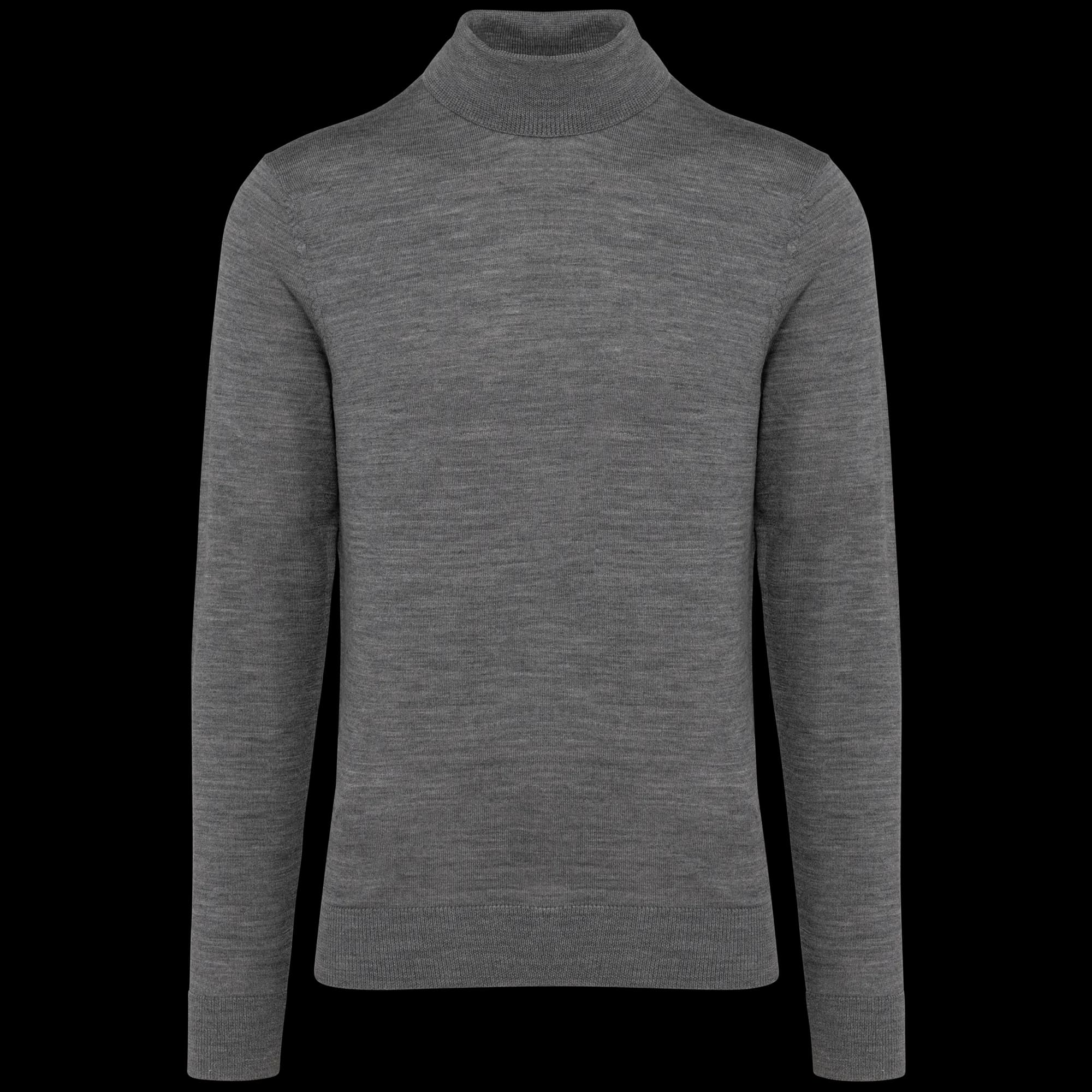 Pull Mérinos col roulé homme — Grey Heather
