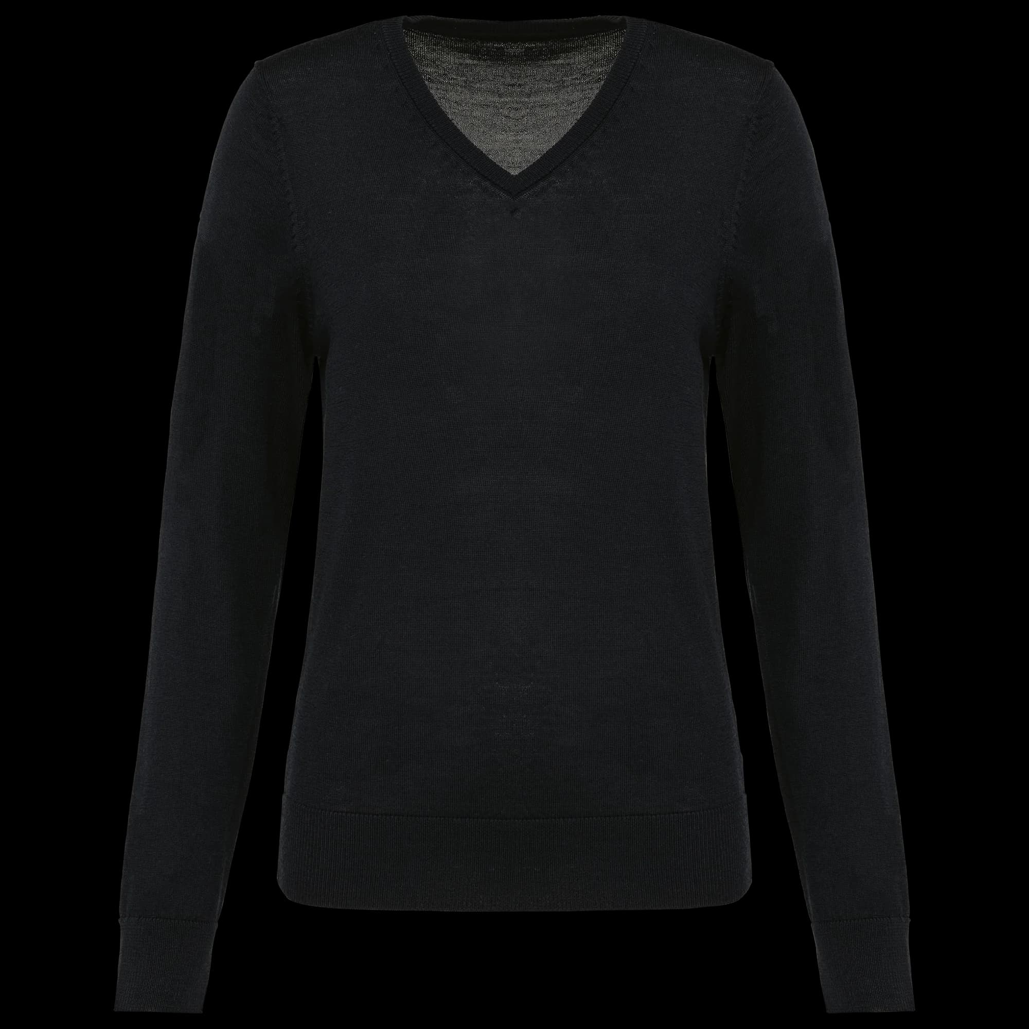 Pull Mérinos col V femme — Black