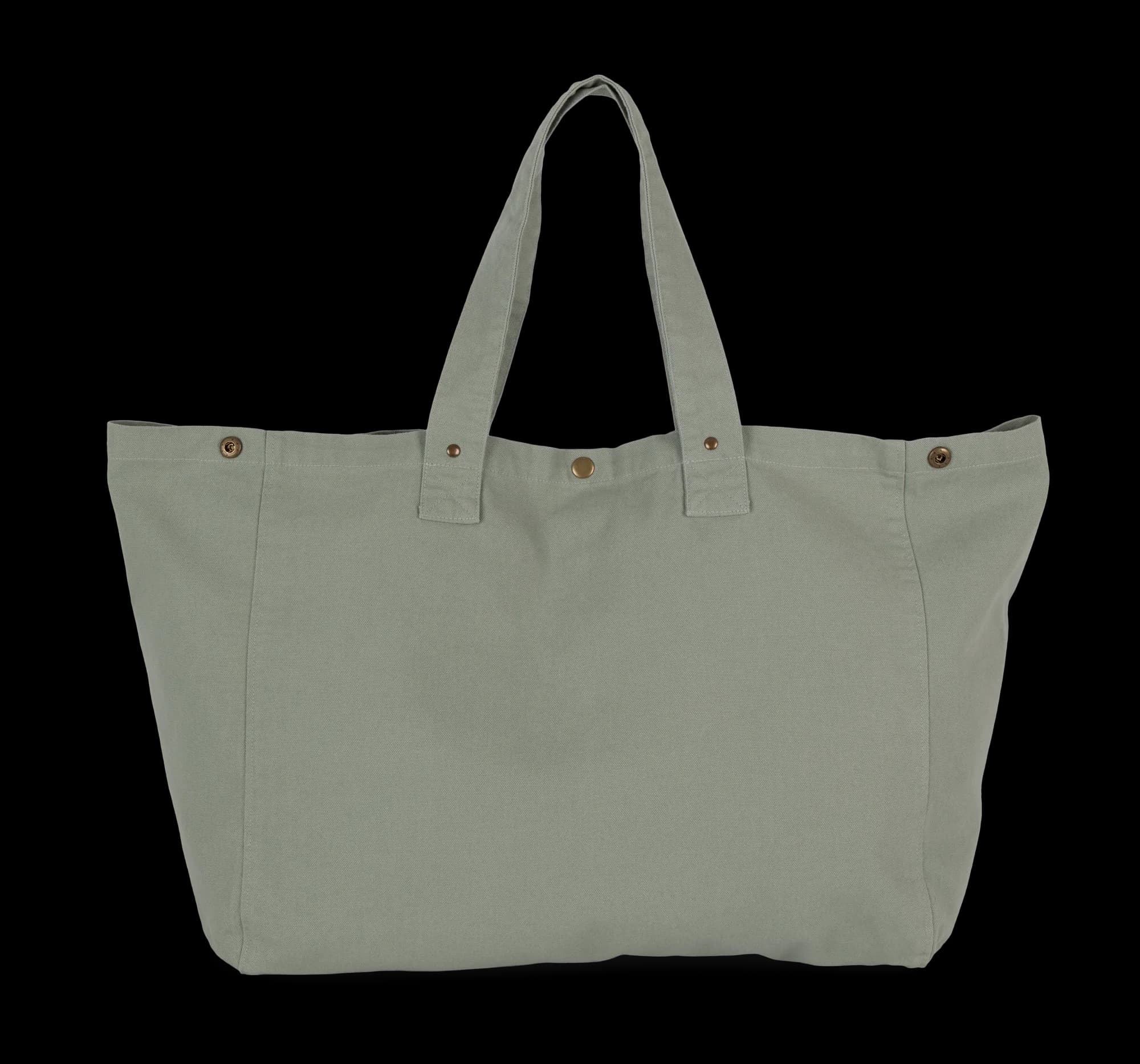 Sac de shopping en coton délavé — Washed Green Clay