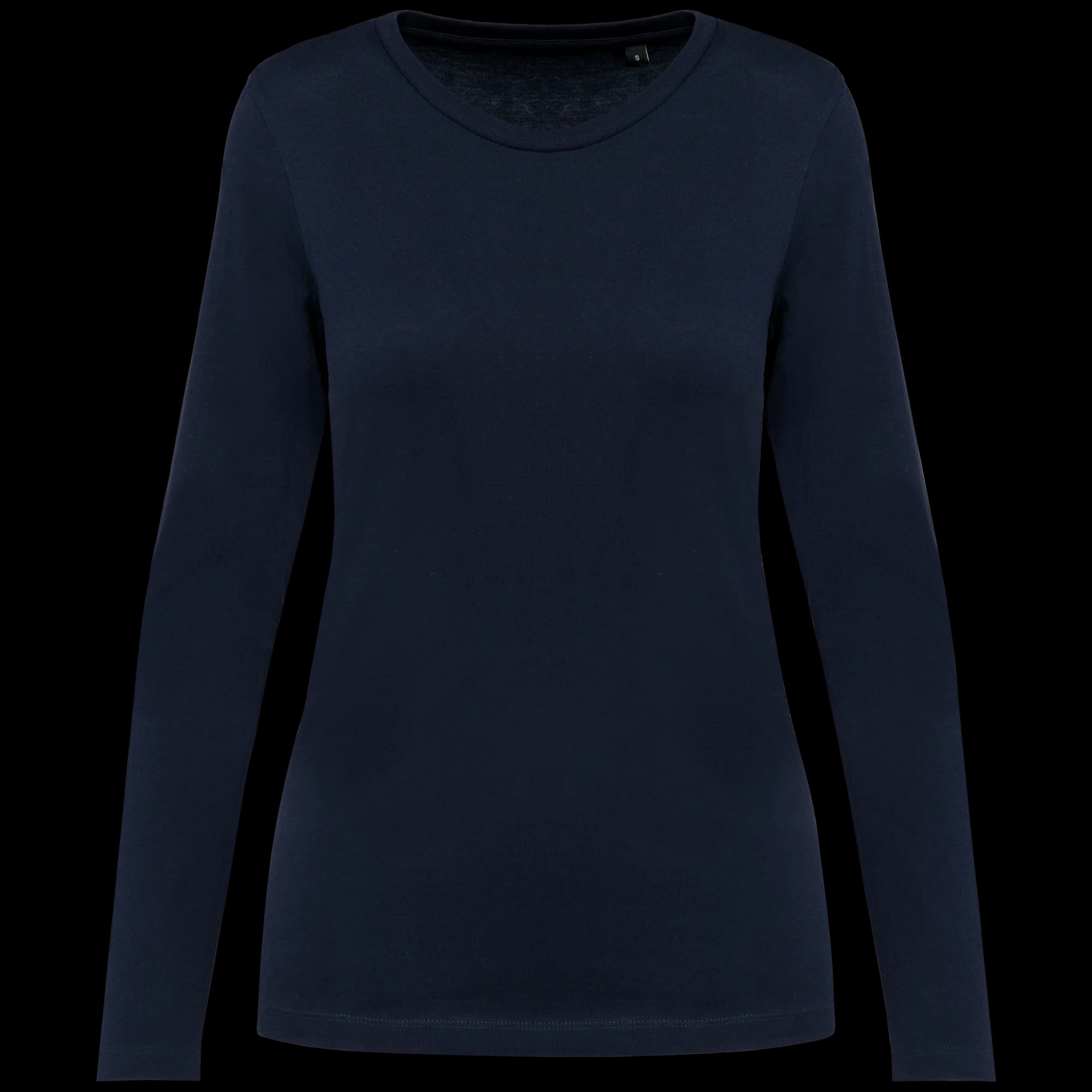 T-shirt Supima® col rond manches longues femme — Deep Navy