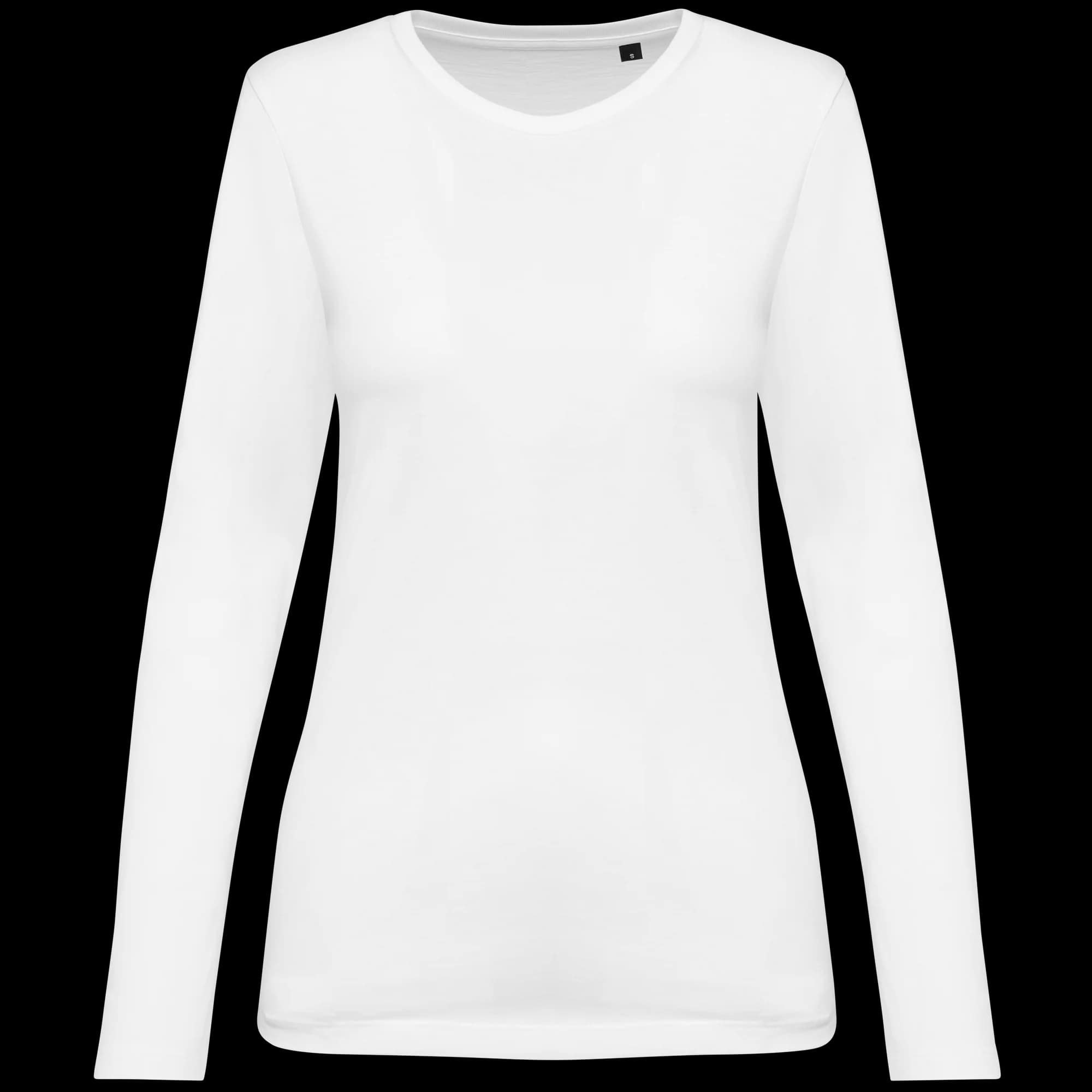 T-shirt Supima® col rond manches longues femme — White