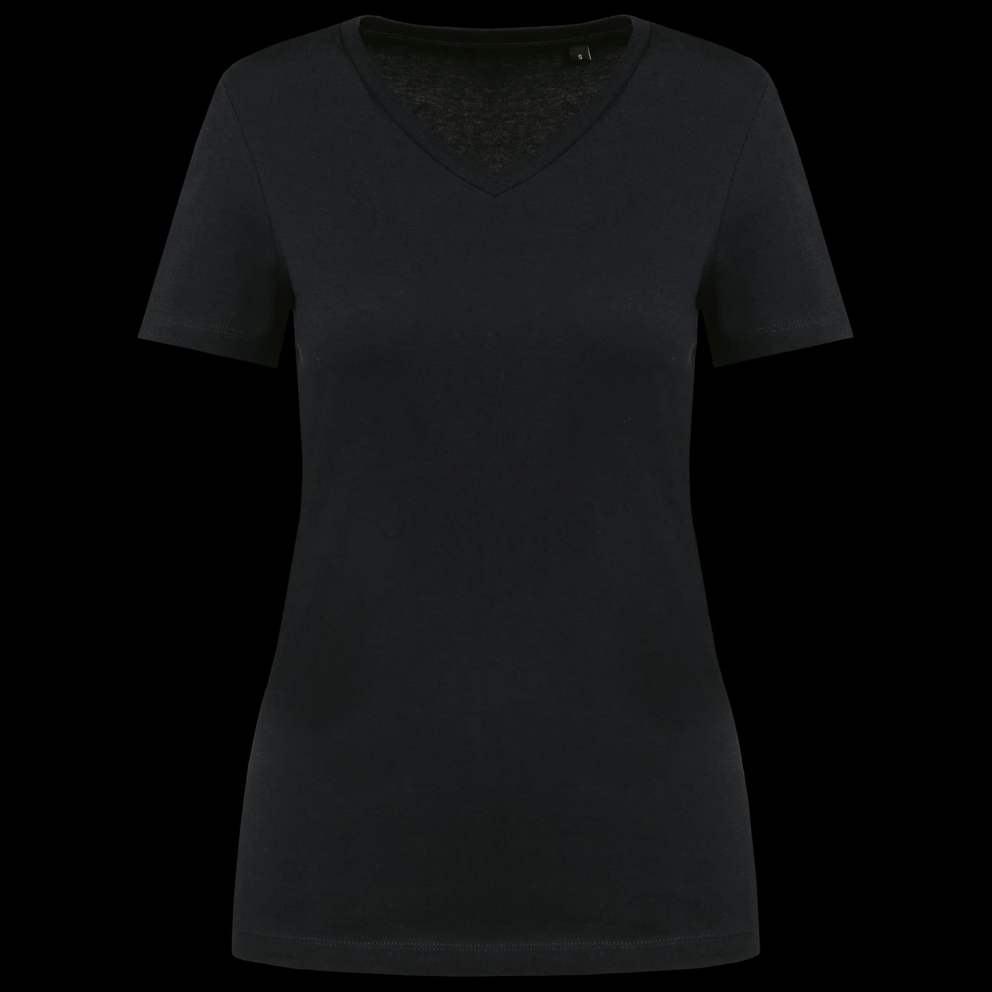 T-shirt Supima® col V manches courtes femme — Black