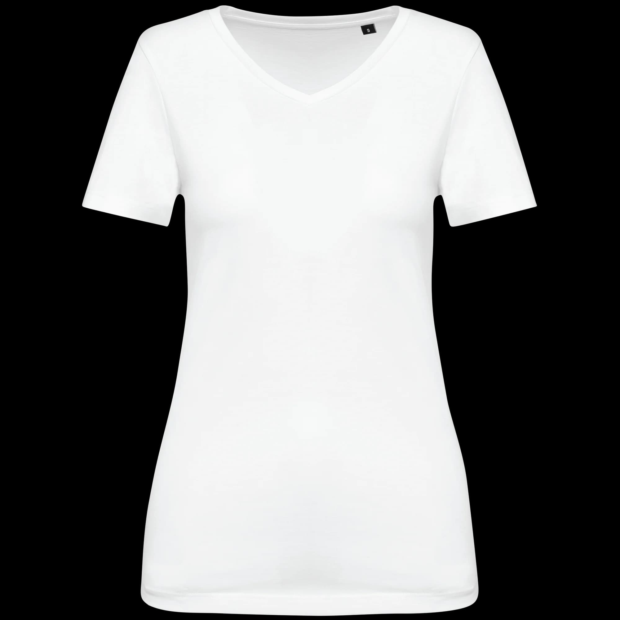 T-shirt Supima® col V manches courtes femme — White