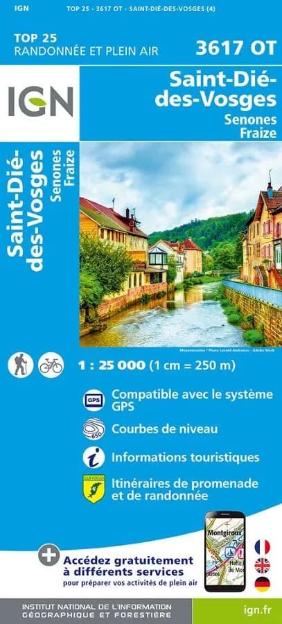Carte IGN saint die des vosges senones fraize 3617OT série Top 25 — recto